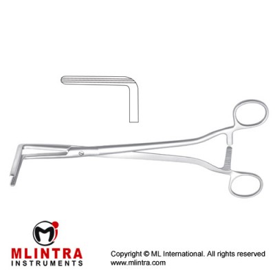 Wertheim Atrauma Vaginal Clamp Right Angled Stainless Steel, 25 cm - 9 3/4"